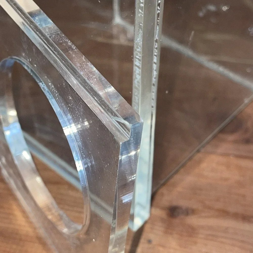 VTG Luxury Heavy Lucite Tissue Box Cover – Thick Clear Acrylic Cube Modern